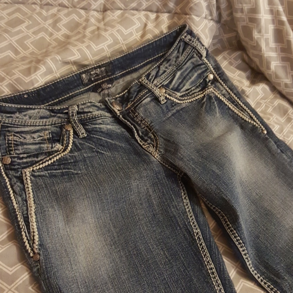silver jeans